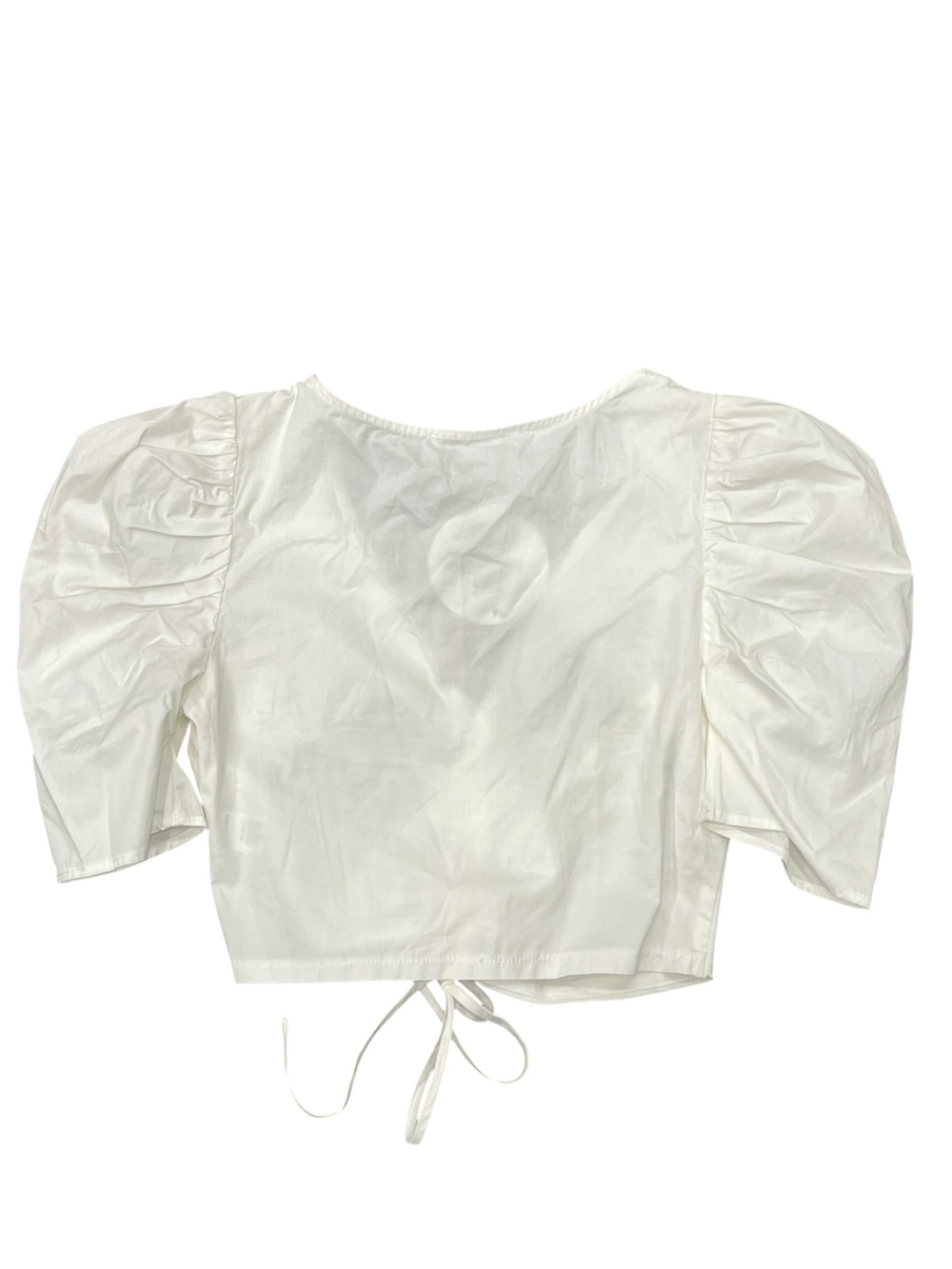 NWT DO+BE | ruffle ruched front top in off white M - Picture 2 of 8